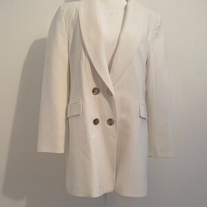 Zara Cream Double-Breasted Women's Blazer
